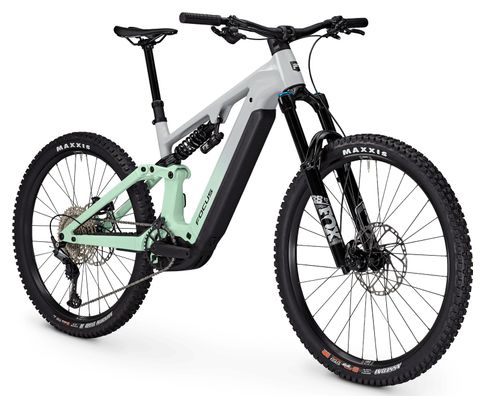 VTT Électrique Tout-Suspendu Focus SAM² 6.8 Shimano Deore 12V 800Wh MX (29/27.5'') Gris/Vert 2025