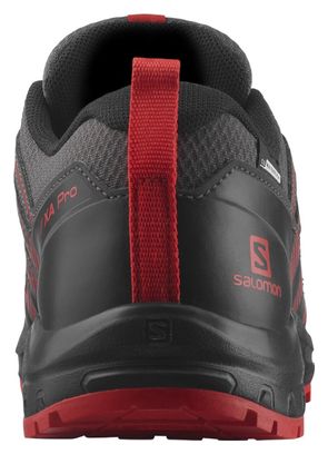 Chaussures de Trail Salomon XA Pro V8 CSWP Junior Gris Rouge Enfant