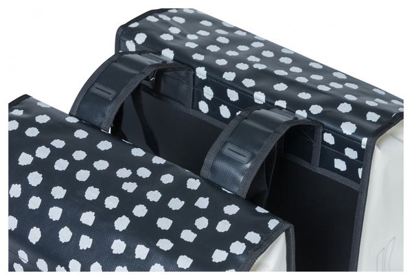Bolsa de bicicleta doble Basil Urban Load 48-53 litros negro con puntos reflectantes