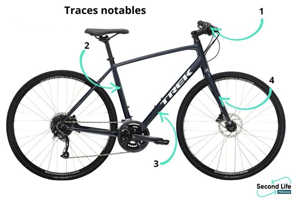 Produit Reconditionné - Vélo Fitness Trek FX 2 Disc Shimano Acera/Altus 9V 700 mm Bleu Nautical Navy 2023