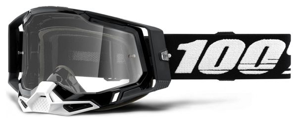 100% RACECRAFT 2 Maske | Schwarz | Klare Brille