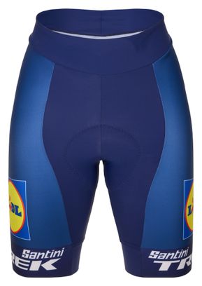 Pantalón corto sin tirantes Santini Team Lidl-Trek 2025 Azul, Mujer