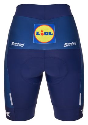 Pantalón corto sin tirantes Santini Team Lidl-Trek 2025 Azul, Mujer