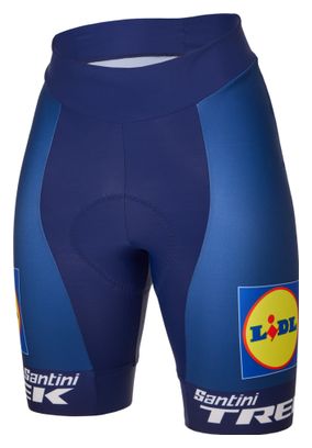 Pantalón corto sin tirantes Santini Team Lidl-Trek 2025 Azul, Mujer