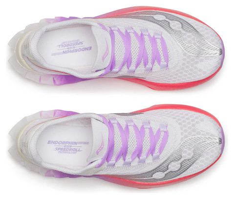 Chaussures Running Saucony Endorphin Pro 4 Blanc/Rose/Violet Femme
