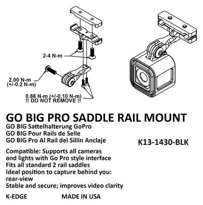 K-EDGE Go Big pro supporto per binario per sella Noir