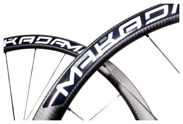 Paire de roues carbone route – MaKadamm evora 35 disc xpremium à pneus – 1165 gr la paire – centerlock – axe 12x100 | 12x142