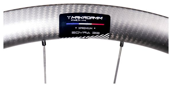 Paire de roues carbone route – MaKadamm evora 35 disc xpremium à pneus – 1165 gr la paire – centerlock – axe 12x100 | 12x142