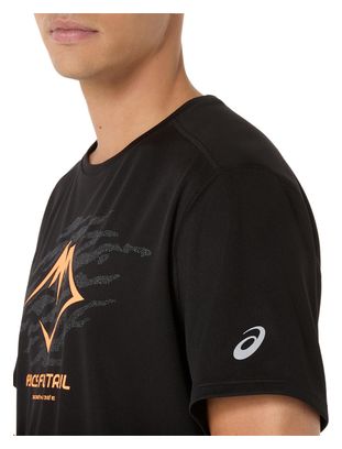 Asics Fujitrail Logo Jersey Korte Mouw Zwart Heren