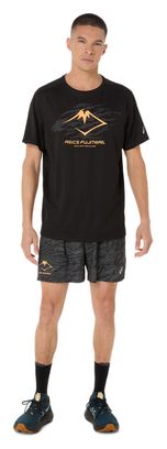 Asics Fujitrail Logo Jersey Korte Mouw Zwart Heren