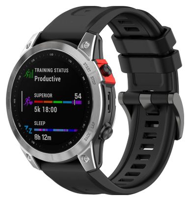 Silikon-Uhrenarmband – 20mm – Kompatibel mit GARMIN und COROS – Schwarz