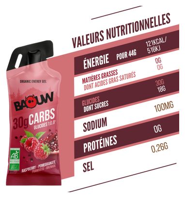Gel energético en barra Baouw de frambuesa y granada - 44 g