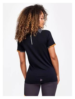 Damen Craft Pro Trail Kurzarmtrikot Schwarz Orange