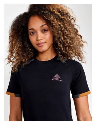 Damen Craft Pro Trail Kurzarmtrikot Schwarz Orange