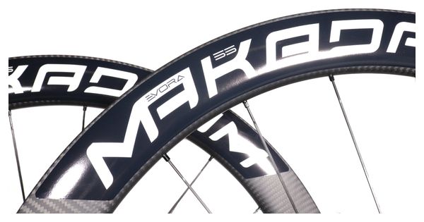 Paire de roues carbone route – MaKadamm evora 55 disc xpremium à pneus – 1345 gr la paire – centerlock – axe 12x100 | 12x142