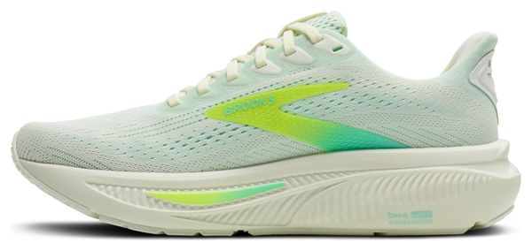 Brooks Ghost 17 Running Shoes, White/Green, Women's