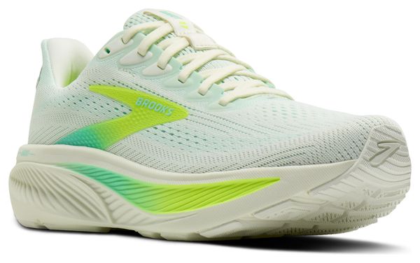 Brooks Ghost 17 Running Shoes, White/Green, Women's