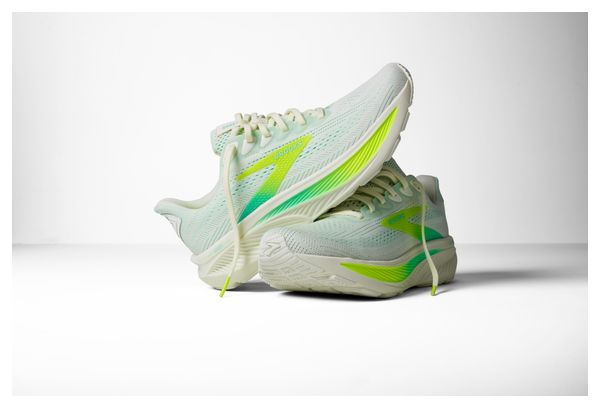 Brooks Ghost 17 Running Shoes, White/Green, Women's