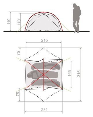 Vaude Space Seamless 2-3 Persoons Tent Groen