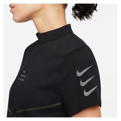 Camiseta de manga corta para mujer Nike Dri-Fit ADV Run Division negra
