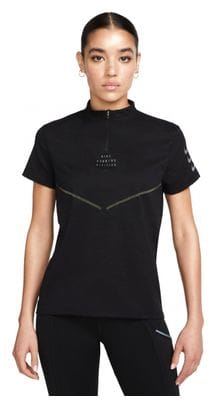 Camiseta de manga corta para mujer Nike Dri-Fit ADV Run Division negra