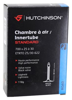 Chambre a air velo 700 x 25-30 hutchinson valve presta noire 48mm