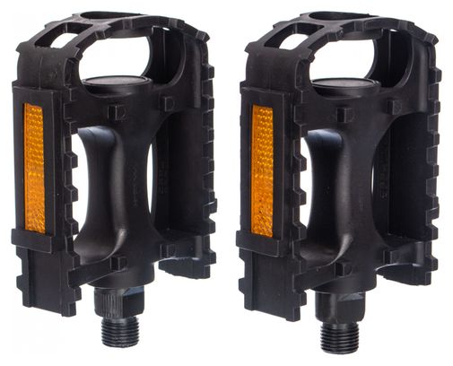 Quot;PEDALE VTT ROULEMENT ETANCHE PREMIUM NEWTON CORPS ALU NOIR CAGE ALU Noire 9 16 Paire