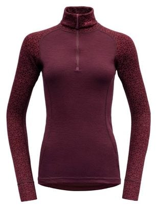 Unterhemd Devold Duo Active Merino 205 Z.Neck Red Damen