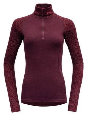 Sous maillot Devold Duo Active Merino 205 Z.Neck Rouge Femme