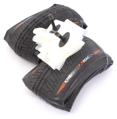 Pneus BMX 2x MAC2+ pliables + 2x chambre à air Schwalbe Aerothan