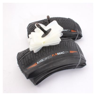Pneus BMX 2x MAC2+ pliables + 2x chambre à air Schwalbe Aerothan