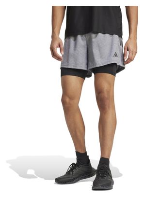 Pantalón Corto adidas Performance Own the Run Gris 2 en 1, Hombre