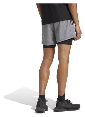 Pantalón Corto adidas Performance Own the Run Gris 2 en 1, Hombre