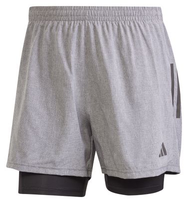 Pantalón Corto adidas Performance Own the Run Gris 2 en 1, Hombre