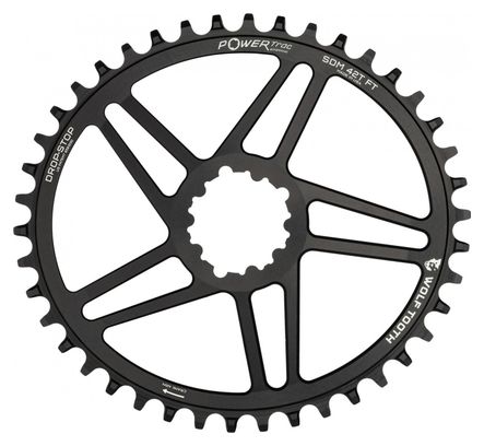 Wolf Tooth Elliptical Direct Mount Sram Drop-Stop B Ovale Kettingring Zwart
