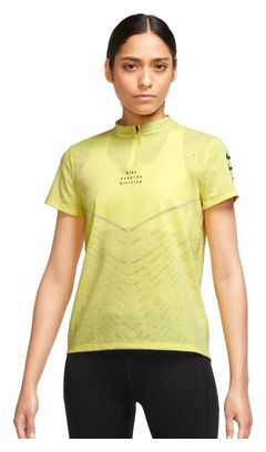 Nike Dri-Fit ADV Run Division Yellow Women&#39;s Short Sleeve Jersey