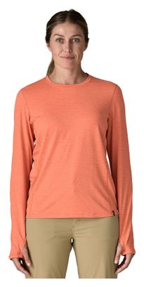 Camiseta de manga larga Patagonia Capilene Cool Sun naranja para mujer