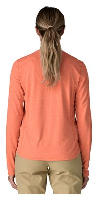 Camiseta de manga larga Patagonia Capilene Cool Sun naranja para mujer