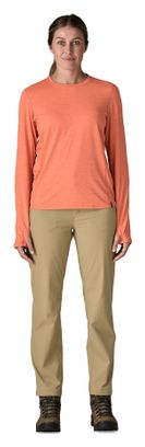 Camiseta de manga larga Patagonia Capilene Cool Sun naranja para mujer
