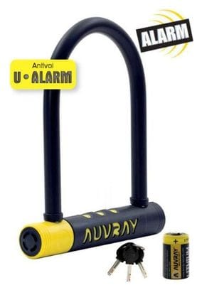 AUVRAY - Antivol Vélo U ALARM Avec Support 90x210 ø14mm