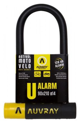 Antivol U Auvray Alarm 90x210 ø14mm + Support D'Antivol