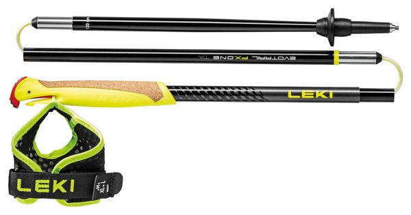 Leki EvoTrail FX OneTA Bastones de Trail Running Negro/Amarillo