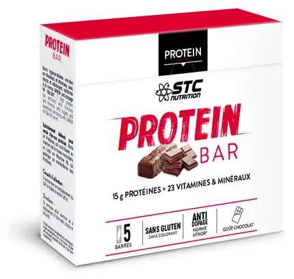 Barre Protéinée STC Nutrition - Protein Bar - 5 barres de 45 g - Chocolat