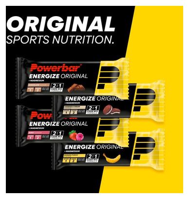Set de 4 Barritas Energéticas (3+1) PowerBar Energize Original Chocolate / Galleta / Plátano / Bayas 4x55g