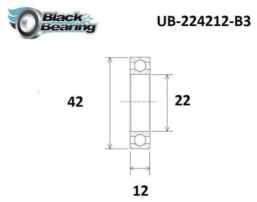 Roulement B3 - Blackbearing - 224212-2rs - 22 x 42 x 12 mm