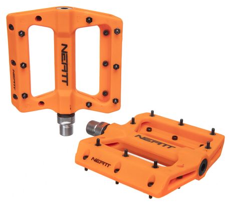 Pair of Flat Pedals Neatt Composite 8 Pins Orange