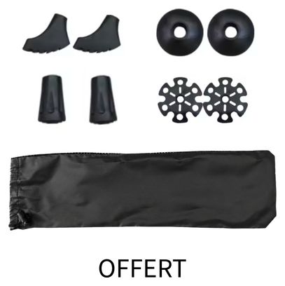 Bâtons de marche nordique en Carbone  pliables  SHOCKPROOF  noir - VOXOR