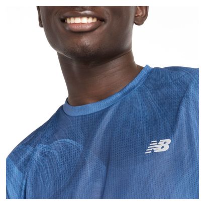 Maglia a maniche corte da uomo stampata New Balance Athletics Blue