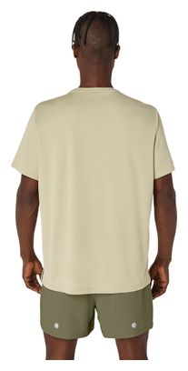 Maillot de manga corta Asics Fujitrail Logo Caqui, Hombre