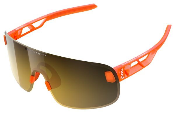 POC Elicit Sunglasses, Orange Translucent/Clarity Road, Partly Sunny Gold